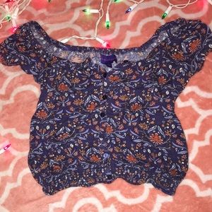 AEROPOSTALE button up floral crop top